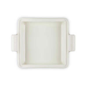 Le Creuset Stoneware Deep Square Dish with Lid 23cm Meringue